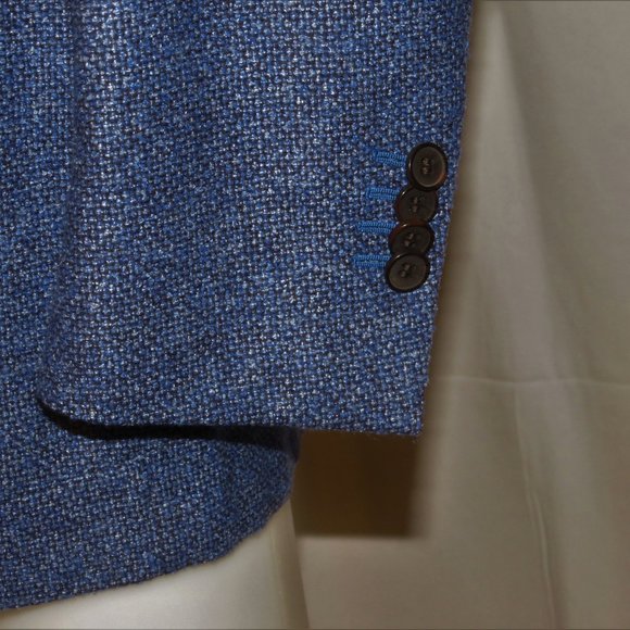 Suitsupply Hudson Fratelli Silk Cashmere Blue Weave Two Button Blazer 38R - Picture 5 of 12